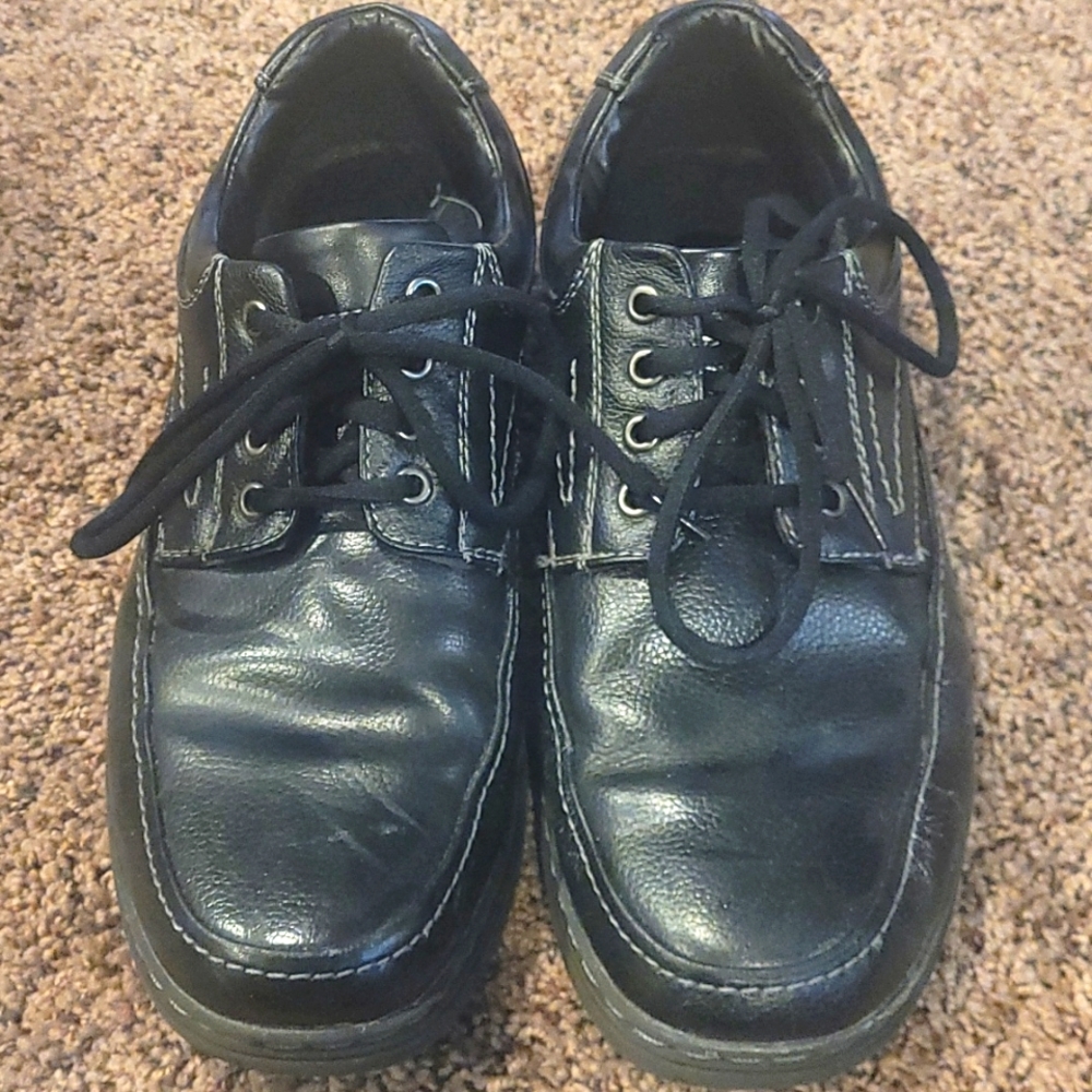 Mens Black Leather Tie Dress Shoes 10.5